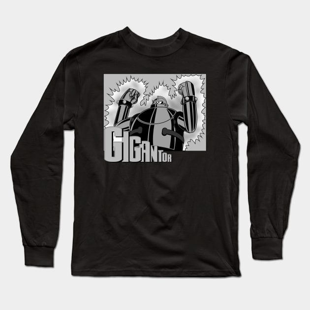 Gigantor Classic 2 (B&W) Long Sleeve T-Shirt by DraconicVerses